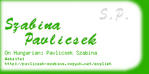 szabina pavlicsek business card